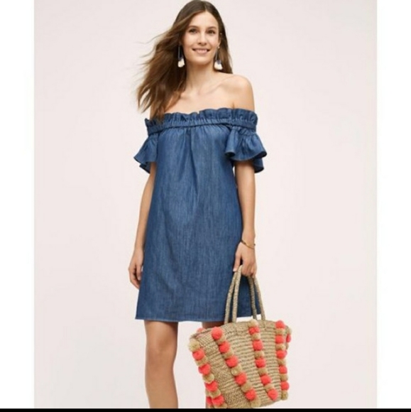 Corey lynn Carter off the shoulder denim dress - Picture 4 of 5
